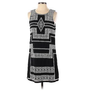 Parker Black Embroidered Ashton Dress Shift Black White Size Large